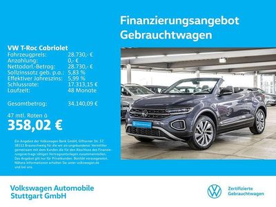 Rauchgrau metallic/schwarz Gebraucht 2025 VW T-Roc Cabriolet Goal Cabrio | 28.330 € (Superpreis)