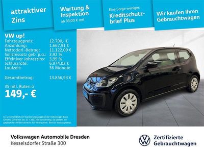 Gebraucht VW up! 65 PS (47 kW) 2021 Deep black perleffect Kleinwagen