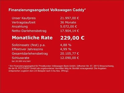Gebraucht VW Caddy Life 122 PS (89 kW) 2021 Schwarz Van / Kleinbus