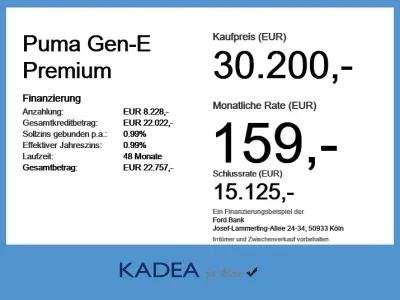 Neu Ford Puma Gen-E Premium 124 kW (169 PS) 2026 Agate black SUV