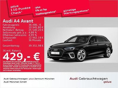 Gebraucht Audi A4 S-Line 204 PS (150 kW) 2024 Mythosschwarz metallic Kombi