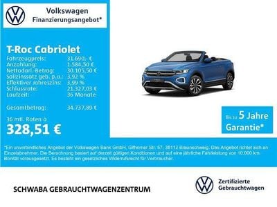 Gebraucht VW T-Roc Cabriolet Style 150 PS (110 kW) 2025 Ravennablau metallic/schwarz Cabrio