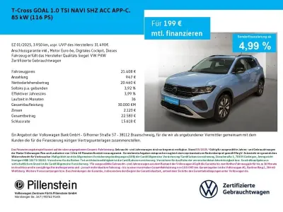 Gebraucht VW T-Cross Goal 116 PS (85 kW) 2025 Blau SUV