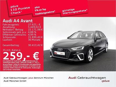 Mythosschwarz metallic Gebraucht 2020 Audi A4 S-Line Kombi | 27.621 € (Superpreis)