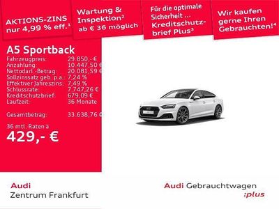 Gebraucht Audi A5 Sportback Ambiente 204 PS (150 kW) 2021 Ibisweiß Kleinwagen