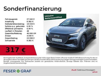 Gebraucht Audi Q4 Sportback e-tron Advanced 150 kW (204 PS) 2022 Taifungrau metallic SUV