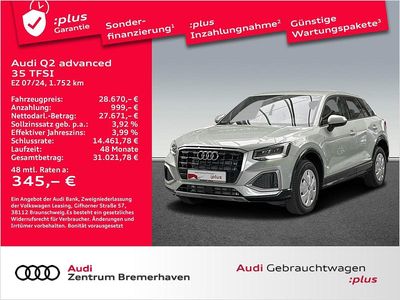 Tausilber metallic Gebraucht 2024 Audi Q2 Advanced Plus SUV | 28.670 € (Guter Preis)