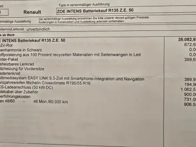 Gebraucht Renault Zoe Intens 100 kW (136 PS) 2020 Rot Kleinwagen