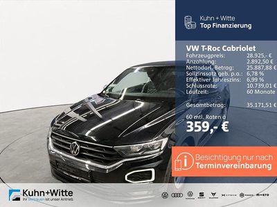 Gebraucht VW T-Roc Cabriolet R-line 150 PS (110 kW) 2022 Schwarz Cabrio
