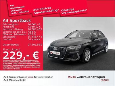 Gebraucht Audi A3 S-Line 204 PS (150 kW) 2022 Mythosschwarz metallic Limousine