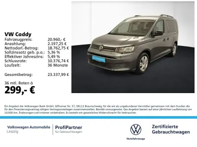 Gebraucht VW Caddy Basis 102 PS (75 kW) 2021 Grau Van / Kleinbus