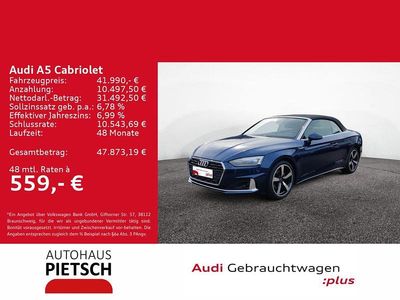 Gebraucht Audi A5 Cabriolet Advanced 150 PS (110 kW) 2024 Navarrablau metallic Cabrio