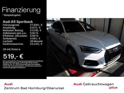 Gebraucht Audi A5 Sportback Ambiente 190 PS (139 kW) 2018 Gletscherweiss metallic Kleinwagen