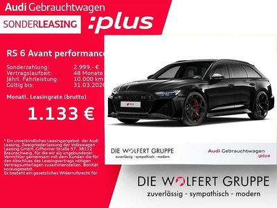 Mythosschwarz metallic Gebraucht 2024 Audi RS6 Performance Kombi | 118.525 € (Superpreis)