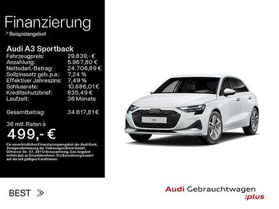 Gebraucht Audi A3 Advanced Plus 150 PS (110 kW) 2025 Gletscherweiß metallic Limousine