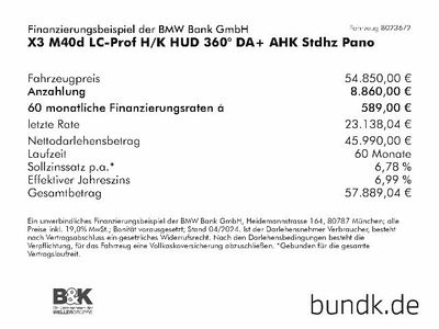 gebraucht BMW X3 X3 M40M40d LC-Prof H/K HUD 360° DA+ AHK Stdhz Pano