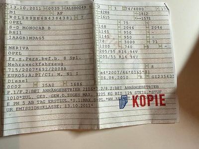 Gebraucht 2011 Opel Meriva Van / Kleinbus | 2.222 € (Guter Preis)