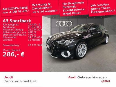 Gebraucht Audi A3 Advanced 150 PS (110 kW) 2022 Schwarz Limousine