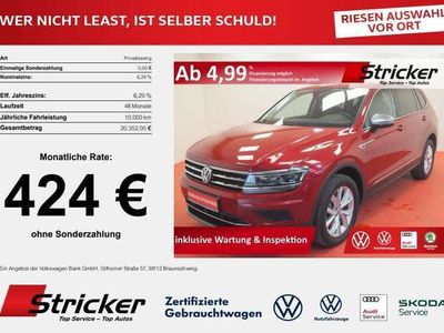 gebraucht VW Tiguan Allspace °°Highl. 2.0TDI DSG 4M 424,-ohne Anzahlung AHK Pa