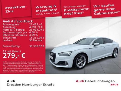 Gebraucht Audi A5 Advanced Plus 150 PS (110 kW) 2022 T9 ibisweiß Limousine