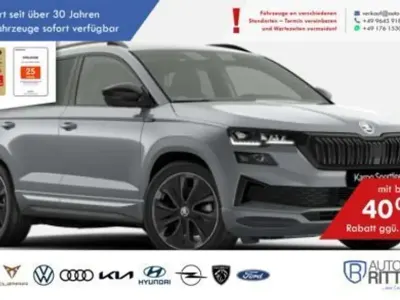 Neu Skoda Karoq SportLine 190 PS (139 kW) 2025 Brilliant silber metallic SUV
