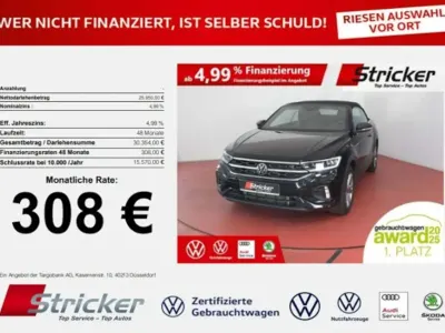 Gebraucht VW T-Roc Cabriolet R-line 150 PS (110 kW) 2023 Schwarz (metallic) Cabrio