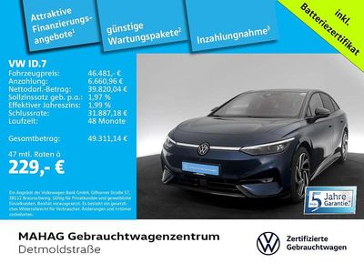 Gebraucht VW ID.7 IQ Drive 210 kW (286 PS) 2024 Aquamarinblau metallic/schwarz Limousine