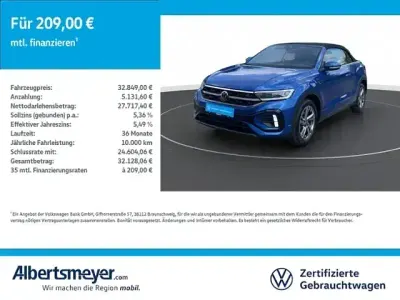 Gebraucht VW T-Roc Cabriolet R-line 150 PS (110 kW) 2025 Blau Cabrio