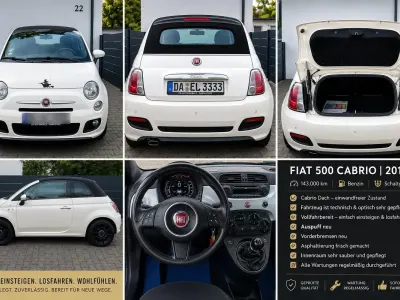 Gebraucht Fiat 500 69 PS (50 kW) 2014 Weiß Cabrio