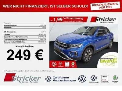 Gebraucht VW T-Roc Cabriolet Goal 116 PS (85 kW) 2025 Ravennablau metallic schwarz (metallic) Cabrio
