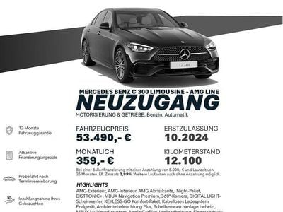Gebraucht Mercedes C300 AMG line 258 PS (189 kW) 2024 Obsidianschwarz  metalliclack Limousine