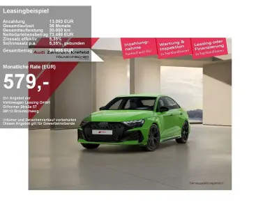 Ny Audi RS3 Sport 400 HK (294 kW) 2026 Sort Sedan