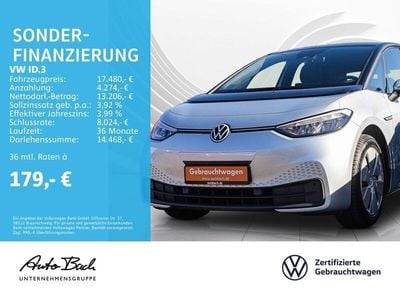 Gebraucht VW ID.3 Pure 110 kW (150 PS) 2021 Silber (scale silver metallic schwarz) Kleinwagen