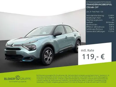 Używany Citroën e-C4 Feel 100 kW (136 KM) 2021 Niebieski Sedan/Limuzyna
