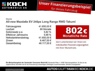 Neu Mazda 6e Takumi-Line 189 kW (258 PS) 2026 Grau Limousine