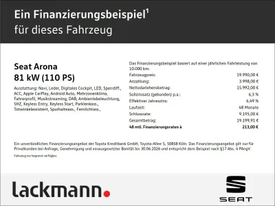 Gebraucht Seat Arona FR 110 PS (80 kW) 2023 Schwarz SUV