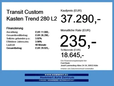Nowe Ford Transit Custom Trend 136 KM (100 kW) 2026 Biały Minivan