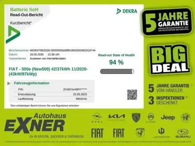 Gebraucht Fiat 500e La Prima 86 kW (118 PS) 2023 Schwarz Kleinwagen