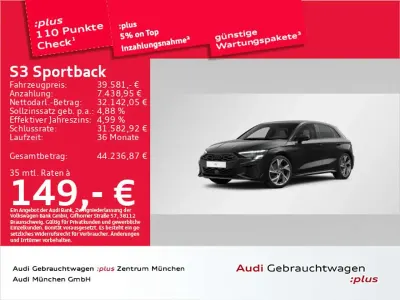 Gebraucht Audi S3 Ambiente 310 PS (228 kW) 2024 Mythosschwarz metallic Limousine