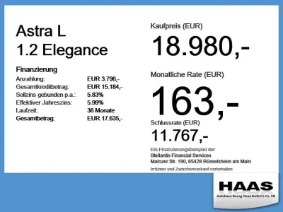 Gebraucht Opel Astra Elegance 131 PS (96 kW) 2023 Schwarz Kleinwagen