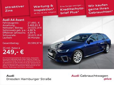 Gebraucht Audi A4 S-Line 204 PS (150 kW) 2023 Navarrablau metallic Kombi