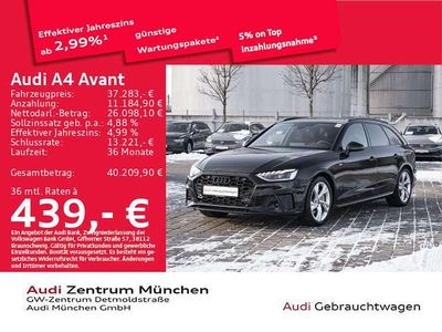 Mythosschwarz metallic Gebraucht 2024 Audi A4 S-Line Kombi | 37.283 € (Fairer Preis)