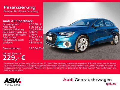 Gebraucht Audi A3 Advanced Plus 116 PS (85 kW) 2021 Atollblau metallic Limousine