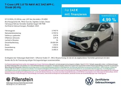 Gebraucht VW T-Cross Life 95 PS (69 kW) 2024 Grau SUV