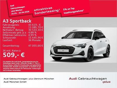 Gebraucht Audi A3 Sportback e-tron Advanced Plus 204 PS (150 kW) 2025 Gletscherweiß metallic Kleinwagen