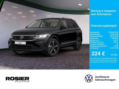 Gebraucht VW Tiguan Active 150 PS (110 kW) 2022 Schwarz / deep black SUV