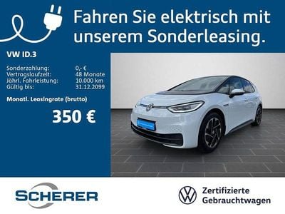 Gebraucht VW ID.3 Pro Performance 150 kW (204 PS) 2022 Gletscherweiß metallic schwarz (metallic) Kleinwagen