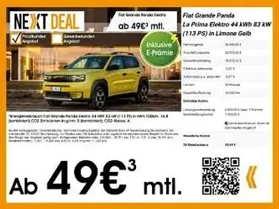 Neu Fiat Grande Panda 83 kW (113 PS) 2026 Limone gelb Kleinwagen