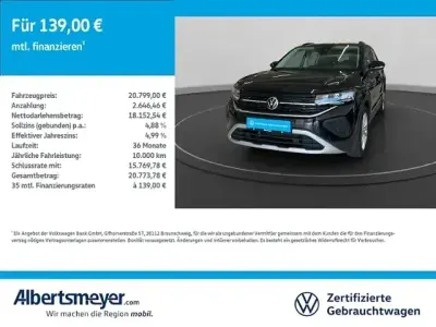 Usata VW T-Cross Goal 70 CV (51 kW) 2025 Nero SUV