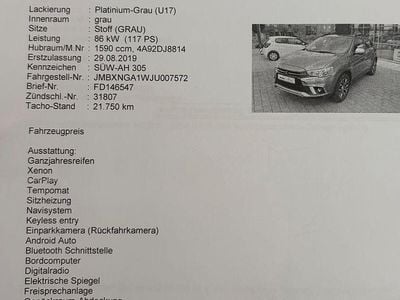 Gebraucht Mitsubishi ASX Diamant Edition 117 PS (86 kW) 2019 Grau SUV